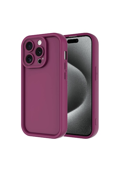 Lexroo İphone 15 Pro Kılıf Kamera Korumalı Ananas Kılıf - Mürdüm
