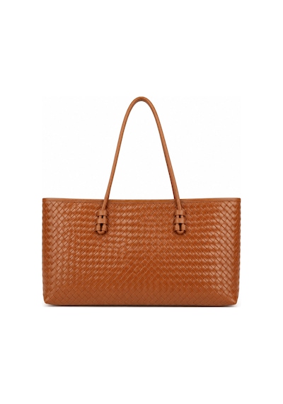 Nura Collection Kadın Örgü Desenli Tote Omuz Çantası - Taba - 895066122 Taba