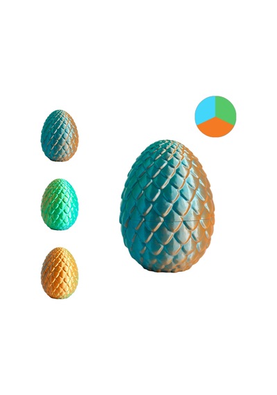 Rhinolab Silk Pla Mystic 3 Renkli Filament - Sky Blue Orange Green