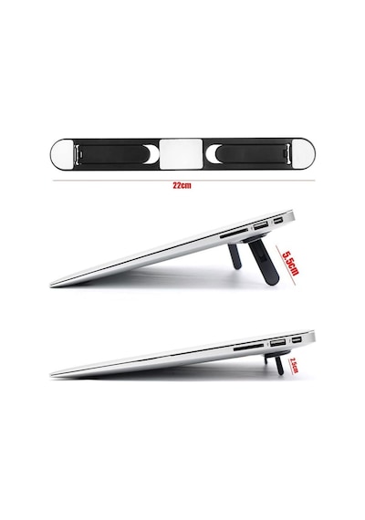 2 Kademeli Katlanabilir Laptop Standı Kendiliğinden Güçlü Yapışkanlı, Ergonomik Tablet Yükseltici