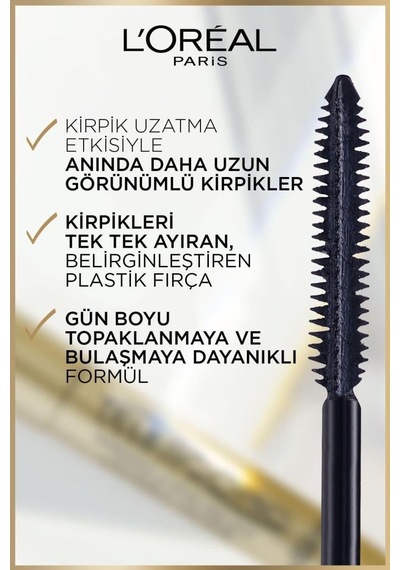 Telescopic Gold Siyah Maskara & Lifter Gel Parlak Nemlendirici Dudak Parlatıcısı 06 Strawberry Shake