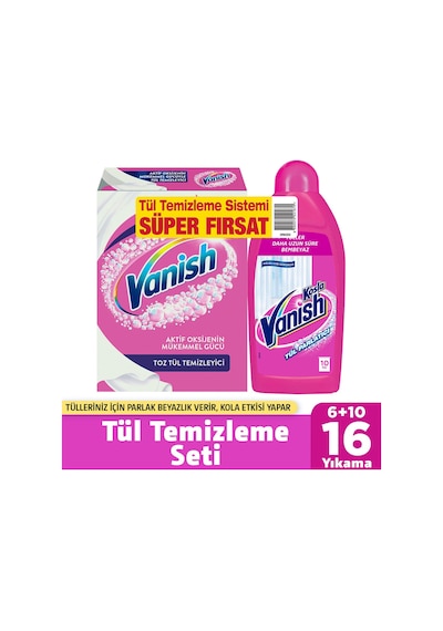 Vanish Tül Temizleyici Set ( Toz 400 gr + Parlatıcı 450 ML)