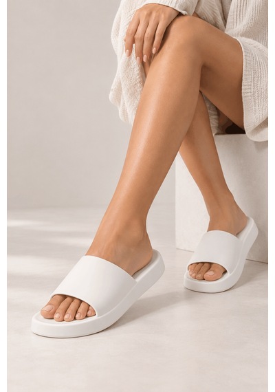 Selin Shoes İbiza Kadın Terlik - Beyaz