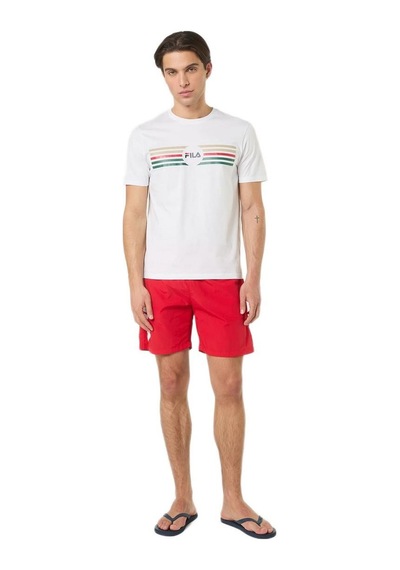 Fila Fam1221.10001 Padule Regular Logo Graphic Erkek Spor Tişört Beyaz