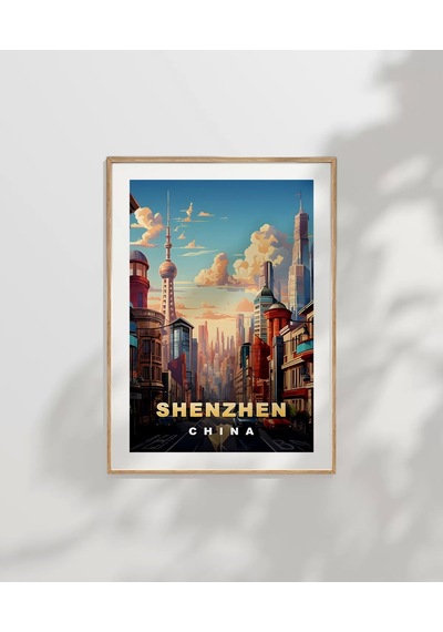 Çerçevesiz Poster Çin'in Teknoloji Başkenti Shenzhen