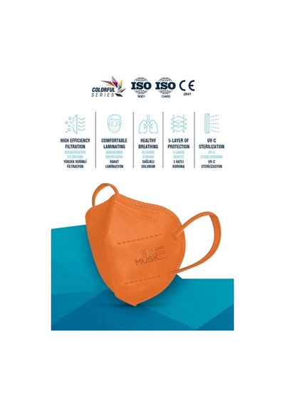 Musk Ffp2 Maske Turuncu Renk 10 Adet