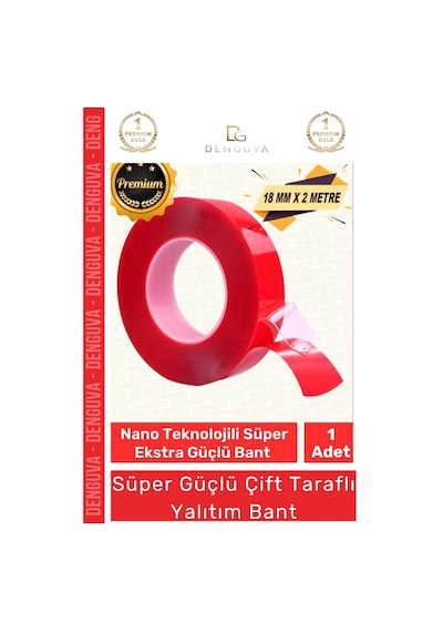 Premium Ekstra Güçlü Çok Amaçlı Çift Taraflı Tamir Cam Dış Mekan Montaj 2mt Silikon Şeffaf Bant