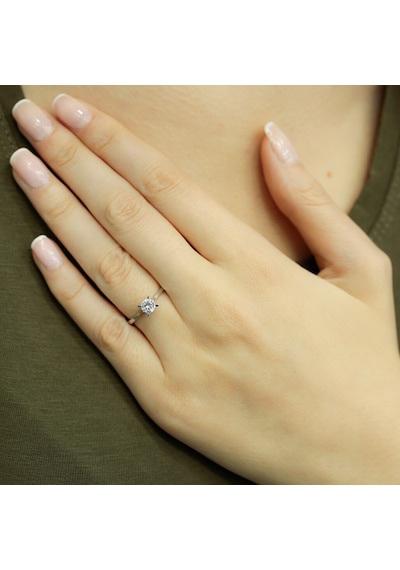 Lova F Renk 0,38 Karat Pırlanta Tektaş Yüzük - HRD Sertifikalı - 1030043