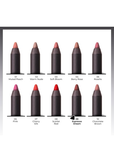 Cosmetics Silk Stay Lipliner Suya Dayanıklı İpeksi Dudak Kalemi - 09 Espresso Dream Çok Renkli