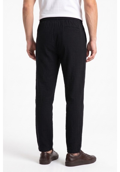 Mösyö Erkek Baggy Kalıp Müslin Kumaş Pantolon Bgl-st05592 Siyah