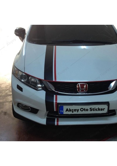 Kaput Şerit Sticker Kaput Oto Sticker Şerit Araba Sticker (367957338)