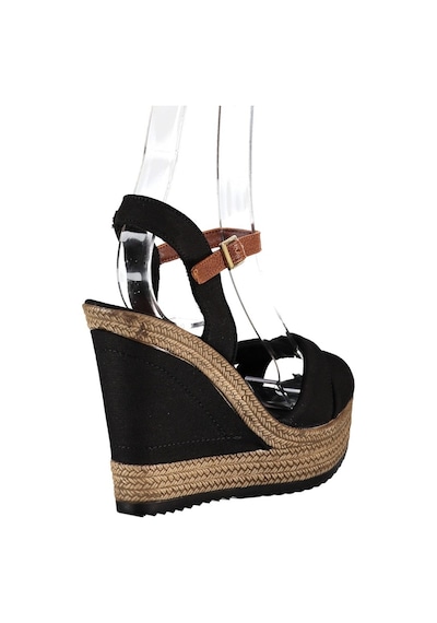 Fox Shoes Siyah Kadın Dolgu Topuklu Ayakkabı 9674070905