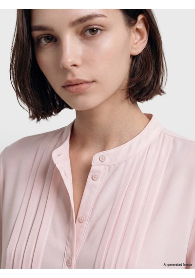 Lcw Modest Pembe Pileli Kuşaklı Oversize Kadın Gömlek Tunik Xl-2xl