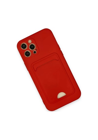 Newface Apple İphone 12 Pro Max Kılıf Kelvin Kartvizitli Silikon - Kırmızı