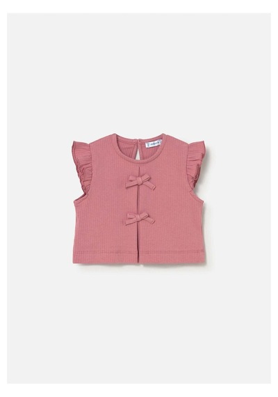 Kız Bebek Fiyonklu Tişört Pembe 1089 Pembe