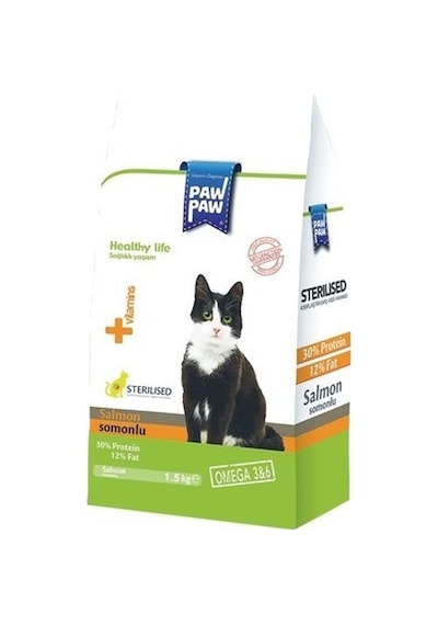 Pawpaw Somonlu Kısırlaştırılmış Yetişkin Kedi Maması 1500 G