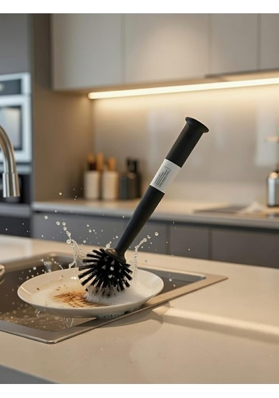 Ikea Bulaşık Fırçası 29 Cm, Siyah, Yapıştırmalı Vantuzlu