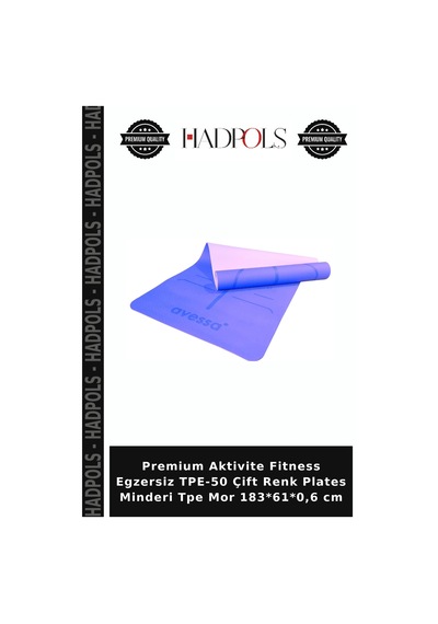 Premium Aktivite Fitness Egzersiz Tpe-50 Çift Renk Plates Minderi Tpe Mor 183 61 0,6 Cm