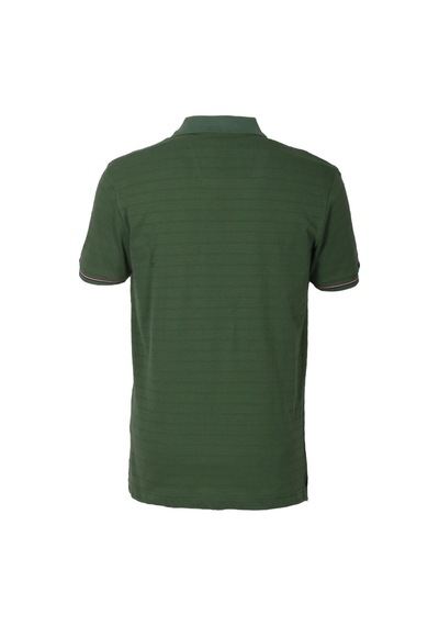 Erkek Polo Yaka Tişört Olive Dokulu Slim Fit Ribanalı Kol T-shirt Ncs Jeans 1152-olive Yeşil
