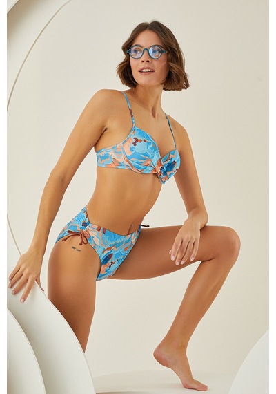 Loya Kadın Renkli Mixed Hafif Destekli Tek Üst Bikini Çok Renkli