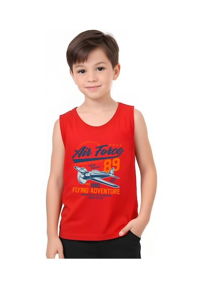 Fyk Kids Erkek Çocuk Baskılı Sıfır Kol Air Force Alt-üst Takım Kırmızı Fyk Kids Erkek Çocuk Baskılı Sıfır Kol Air Force Alt-üst Takım Kırmızı
