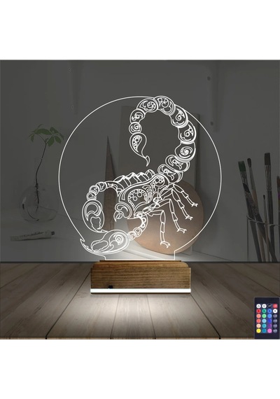 Luvivia Akrep Burcu 3d Lamba - Masa Gece Lambası Şeffaf