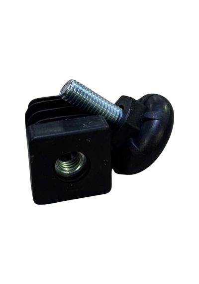 Cateksss 25x25 Mm Kademeli Plastik Rotil Ayak - Profil Ayağı Tezgah Ayarlı Ayak Siyah - 40 Lı Paket