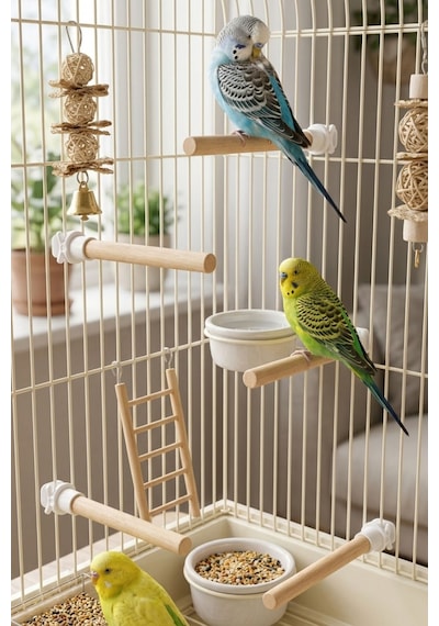 Mivra Pets 5'li Ahşap Kuş Tüneği 12 Cm Klipsli