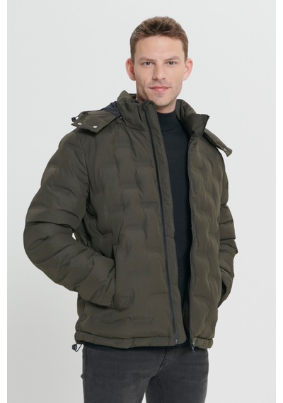 AC&Co / Altınyıldız Classics Erkek Hakı Standart Fit Normal Kesim Kapüşonlu Desenli Mont Haki AC&Co / Altınyıldız Classics Erkek Hakı Standart Fit Normal Kesim Kapüşonlu Desenli Mont Haki