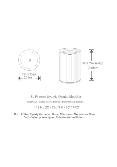 Xiaomi Purmed 1-2h-2s-3h-3c-pro Uyumlu Rfid Çipli Hepa ve Aktif Karbon Filtre