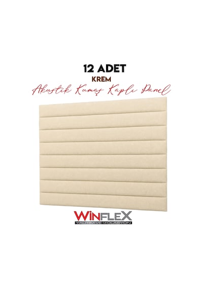 Winflex 12 Li Dikey Akustik Kumaş Panel 10x100 Cm Krem