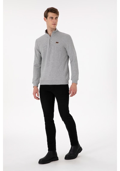 U.s. Polo Assn. Erkek Gri Melanj Sweatshirt 50298243-vr086 Gri Melanj
