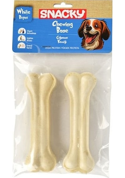 Snacky Beyaz Preslenmiş Yüksek Proteinli Köpek Çiğneme Kemiği 2'li 95 G