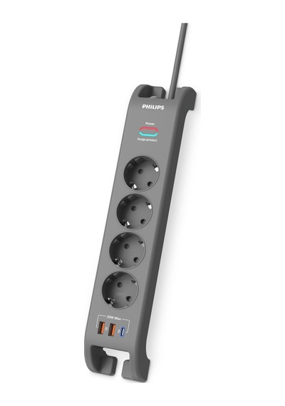 Akım Korumalı Priz 4'lü 2x Usb-a Ve 1x Usb-c 0.13 M