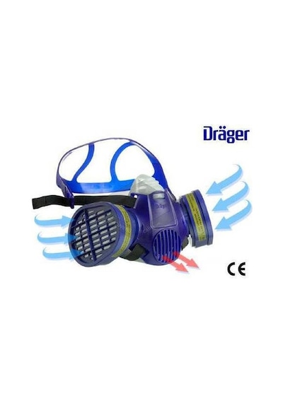 Drager  Abek1 Gaz Maskesi  + 2 Adet Abek1 Filtresi  + Gözlük Yarım Yüz Set