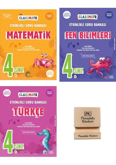 Okyanus 4. Sınıf Classmate Matematik Fen Ve Türkçe Etkinlikli Soru Bankası 3lü Set + Telefon Standı