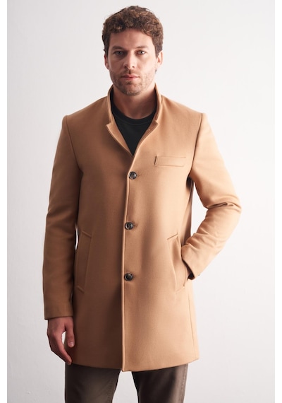 İmza Camel Hakim Yaka Classic Slim Fit Esnek Kaban 1008255162 Camel