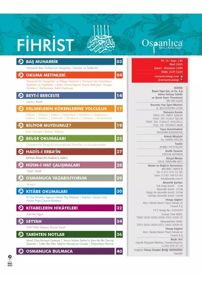 Mart 2025 Osmanlıca Dergisi
