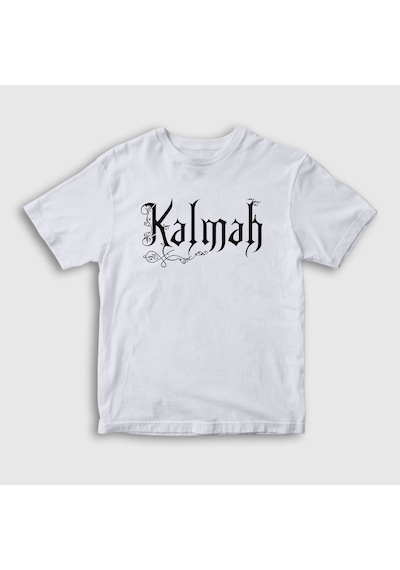 Presmono Unisex Çocuk Logo Kalmah T-shirt Beyaz