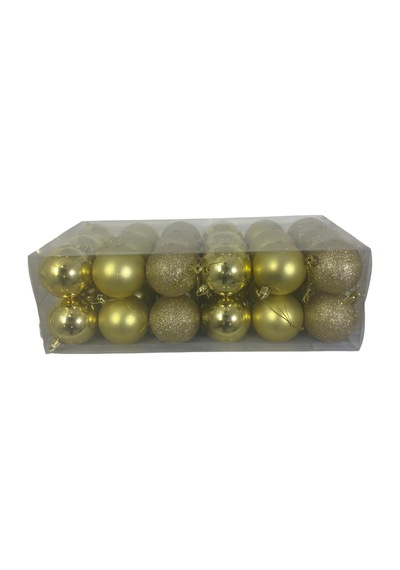 T.concept Yılbaşı Süsü Çam Ağacı Topu 36 Lı Noel Küresi 6 Cm Gold Renk Altın