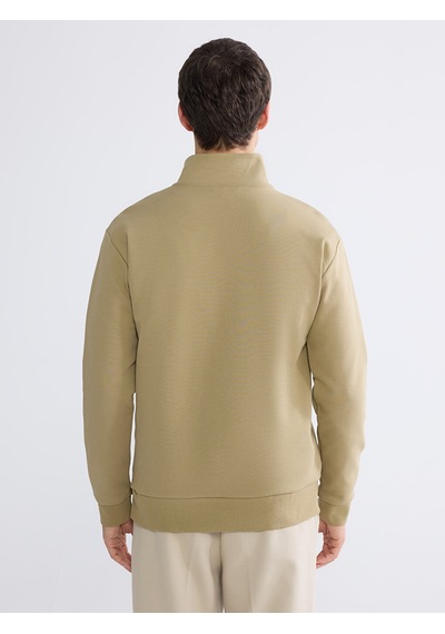 Lcw Vision Haki Dik Yaka Erkek Sweatshirt