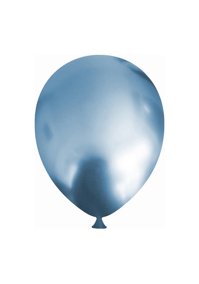 Helyuma Uyumlu Mavi Krom Balon Mirror Balon 12 İnç 5 Adet Krom Mavi Balon 12 İnch Açık Mavi