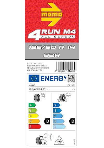 Momo 185/60 R14 82H M4 Four Season Dört Mevsim Lastiği 2024