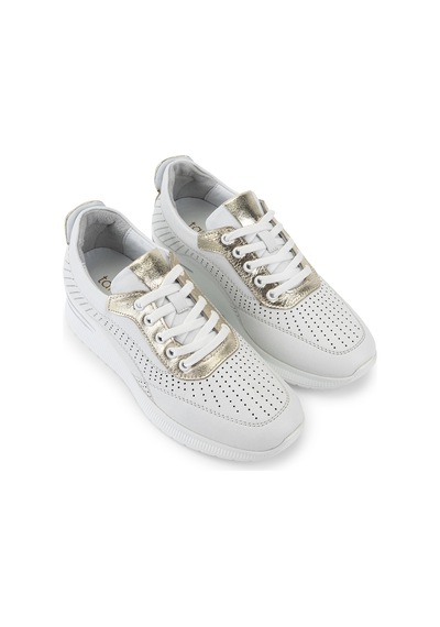 Tamer Tanca Kadın Hakiki Deri Beyaz Sneakers & Spor Ayakkabı 773 26551 Bn Ayk Y26 Beyaz/l.gold