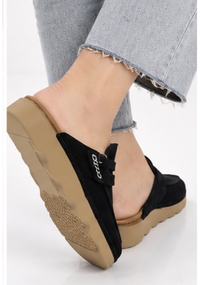 N Napa Shoe Np.351.siyah Süet Deri Terlik