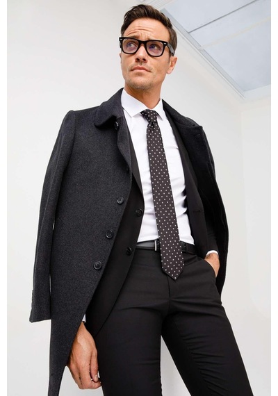 İgs Erkek Siyah Slim Fit Dar Kalıp Klasik Takım Elbise-23992