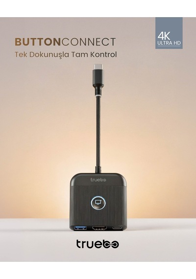 Truebo ButtonConnect 3in1 Aç/kapa Tuşu HDMI Hub