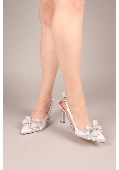 Birikon Coco File Fiyonklu Stiletto Gümüş-8023 Gümüş