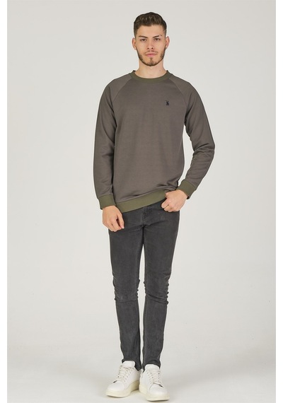 V4003 Dewberry Reglan Kol Erkek Sweatshırt-haki Haki