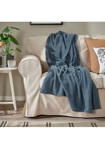 Ikea Humlemott Polar Koltuk Örtüsü Tek Kişilik 130 X 170 Cm Lacivert